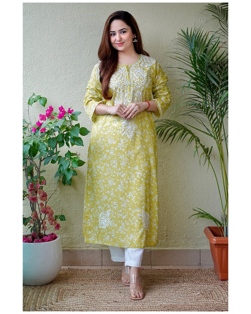 Lucknowi Chikankari Pure Modal Kurti | Simple and Trendy Outfits